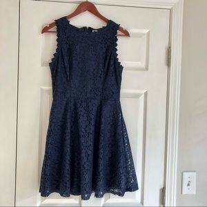 A.U.W Navy Lace Dress. Size Large